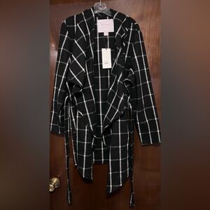 Revamped Outerwear long layered/tie coat